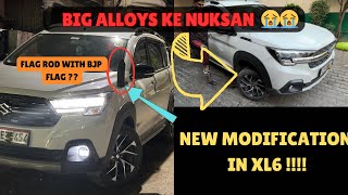 BIG ALLOYS IS PROBLEM ?? | MODIFICATION IN XL6 | | FLAG ROD WITH BJP FLAG INSTALLED IN XL6!!!