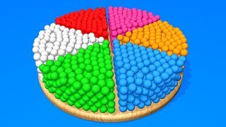 Toddlers learn colors. Learning videos for kids with 3D сolor Balls Rainbow Cake.