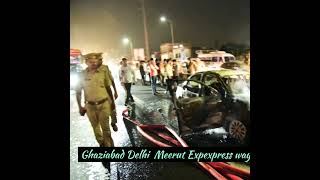 Car caught 🔥 at Ghaziabad flyover #fire#ambulance #firestation #automobile