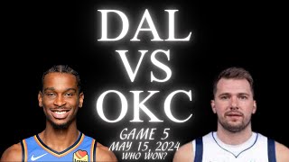 Dallas Mavericks vs OKC Game 5 Full Highlights | May 15, 2024 | NBA Playoffs |NBA Basketball Madness