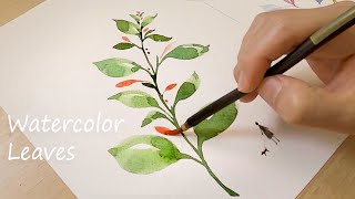 Simple Leaf Watercolor Painting