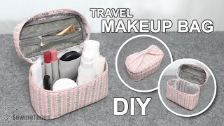 DIY Travel Makeup Bag | Useful Zipper Pouch Tutorial [sewingtimes]