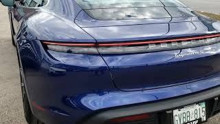 Electric car. 2021 Porsche Taycan 4S. The new luxury car