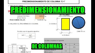 PREDIMENSIONAMIENTO DE COLUMNA/ EXCEL