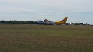 Aurigny ATR 72-500 G-LERE landing at Guernsey Airport GR603 from LGW 17/07/2017