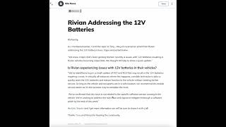 Rivian addresses bug requiring some to get 12V battery reset