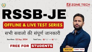 RSSB JE 2024 Offline & Live Test Series | Civil Engineering (Diploma & Btech) ZONE TECH #ramsir