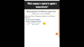 Which company requires a mandatory Woman Director??     as per #companiesact2013 #law