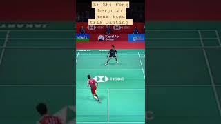 Li Shi Feng berputar kena tipu trik Ginting #viral #badminton #indonesia