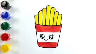 Cute french fries drawing and colouring for kids | cute kids drawing@taposhicutedrawing1996