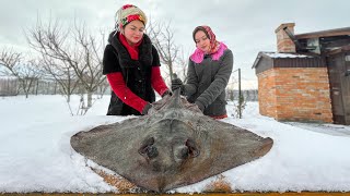 От Океана до Печи! Гигантский Скат Запеченный под Крепким Слоем Соли