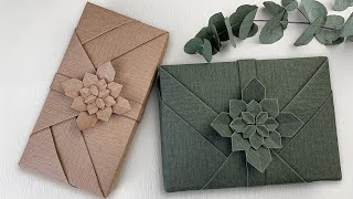 Gift Wrapping | 禮物包裝長方形 + 平面摺紙花教學（母親節禮物）