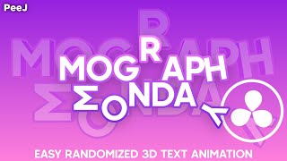 Mograph Monday | EASY Randomized 3d Text Animation | DaVinci Resolve