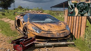 Rebuilding Lamborghini Aventador SVJ 1560HP - Forza Horizon 5 | Thrustmaster T300RS gameplay