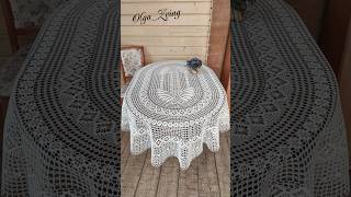 Овальная скатерть крючком #crochettablecloth #crocheting #crochettablecover #homedecor #tablecloth