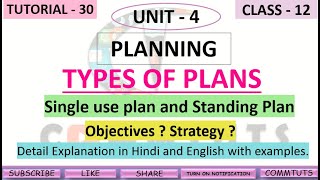 [30] Types of Plans - What is Objective?Strategy ?Goal VS Objective| Example {Ch-4} |CBSE|