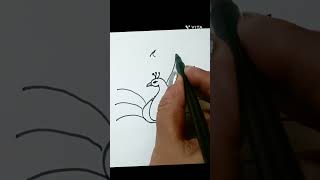 Easy peacock drawing | how to draw peacock| #shortsviral #viral #shorts