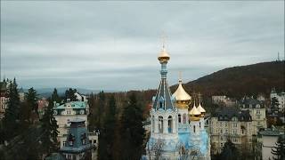 Drone Footage Russian Orthodox Church in Karlovy Vary (Carlsbad) post renovation