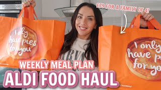 UNDER £80! BUDGET ALDI FOOD HAUL | MEAL PLANNING FOR FAMILY OF 4 | Eilidh Wells