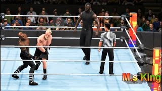 WWE 2k20 Brock Lesnar VS Omos VS Bobby Lashley Triple Threat (MATCH) Summerslam in Hindi Commentary