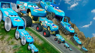 TRANSPORTING PIXAR CARS & FRUITS WITH COLORED & JOHN DEERE VS CLAAS VS TRACTORS - BeamNG.drive #983