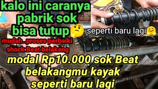 cara memperbaiki shock belakang motor Beat yang sudah rusak