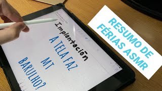 Resumo no iPad l O apple pencil faz BARULHO na tela de vidro? ~pitadinha de ASMR e studyvlog~