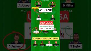 USA vs SA Dream11 Prediction Today Match, Dream11 Team Today, Fantasy Cricket Tips #shorts #t20