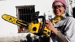 dewalt battery powered chainsaw test on my finca