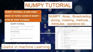 Basics of python Numpy tutorial