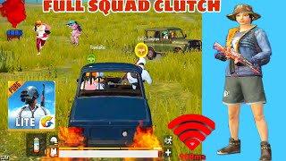 SQUAD GAMEPLAY PUBG LITE || HIGH PING FULL SQUAD CLUTCH BACK TO BACK || JIO HIGH PING  SOLVED ||