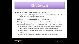 Community Benefits Agreements and Organizing for Equitable Development