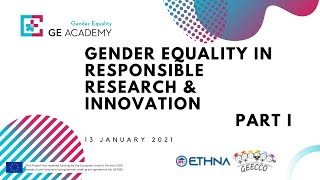 Gender Equality in Responsible Research & Innovation | Joint webinar w/ ETHNA System & GEECCO