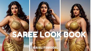 [4K] AI Elegance: Indian Saree Fashion with a Tech Twist | AI Art Indian Look book #saree #ai