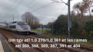 Spot en bretagne#190, Um tgv atl 1.0 370/1.0 361 et les rames atl 360, 368, 369, 387, 391 et 404