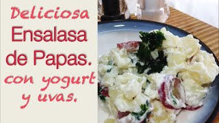 Ensalada de Papa con Uvas y Yogurt - Potato salad with Grapes