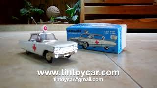 GM Cadillac Ambulance in Box Ichiko 60’s. Compro Juguetes Antiguos de Hojalata.