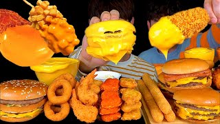 ASMR 치즈 듬뿍 찍먹방 모음집!!🧀🧀 트리플 치즈버거 롱치즈스틱 감자핫도그 먹방~! Cheese Sauce Collection Video Bonggil MuKBang~!!