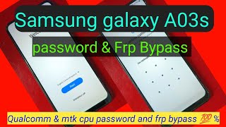 Samsung A03s (A037F) Frp Bypass & password unlock