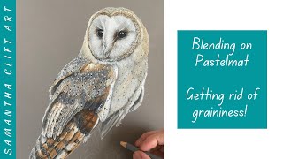 BLENDING ON PASTELMAT with Coloured Pencils - getting rid of graininess | Samantha Clift Art