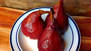 Stuffed and Red Wine Poached Pears Recipe