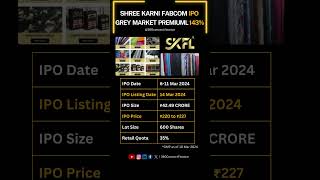 Shree Karni Fabcom IPO | GMP 143% | Double Your Money