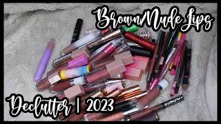 Brown/Nude Lip Products | Collection & Declutter with Swatches 2023