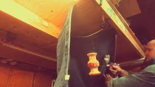 Spraying a vase