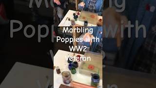 Poppy marbling with WW2 veteran Ray #papermarbling #ebruart #marbling