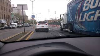 Driving in Staten Island, View of Manhattan Skyline