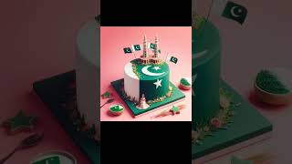 Pakistani flag cake decorating wishes Happy moment with a sweet #Shorts #flagcake #viral #subscribe