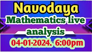 #jnv24| Navodaya Mathematics Live Analysis