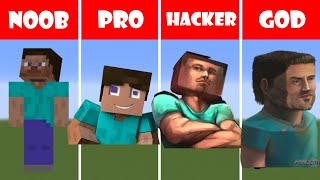 Pixel Art (NOOB vs PRO vs HACKER vs GOD) Steve in Minecraft