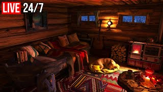 🔴 Relaxing Blizzard, Fireplace, Snow Storm for Sleep, Relax, Study, Meditation - Live 24/7